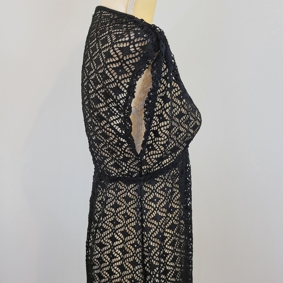 Miken Swim Black Crochet Empire Waist Swimsuit Cover Up - Picture 4 of 10